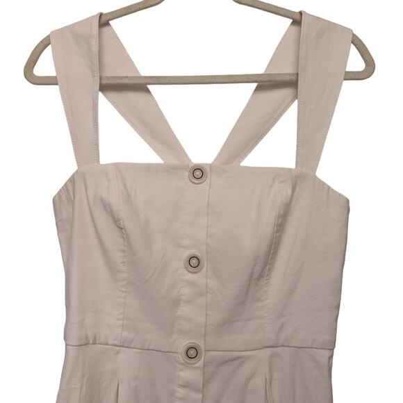 Anthropologie Maeve Square Neck Button Down Linen Blend Midi Dress Size 8 NWT - Picture 3 of 8